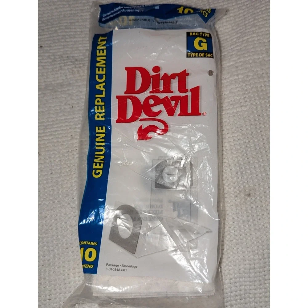 Dirt Devil Hand Vac Style G Paper Vacuum Bags 10 Pack (Sealed)‎